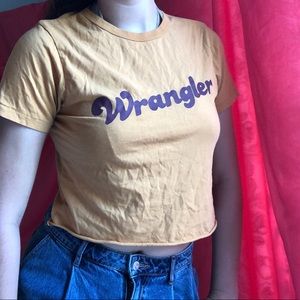 Yellow cropped ‘Wrangler’ shirt